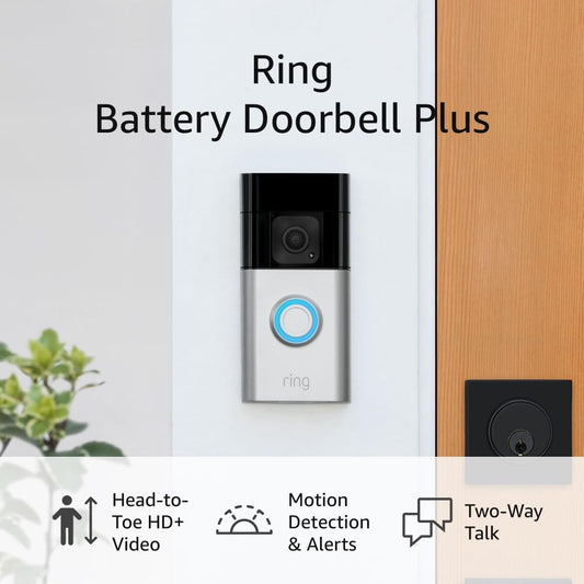 Ring Battery Doorbell Plus: Videotimbre HD+ con detección de movimiento - YETEK