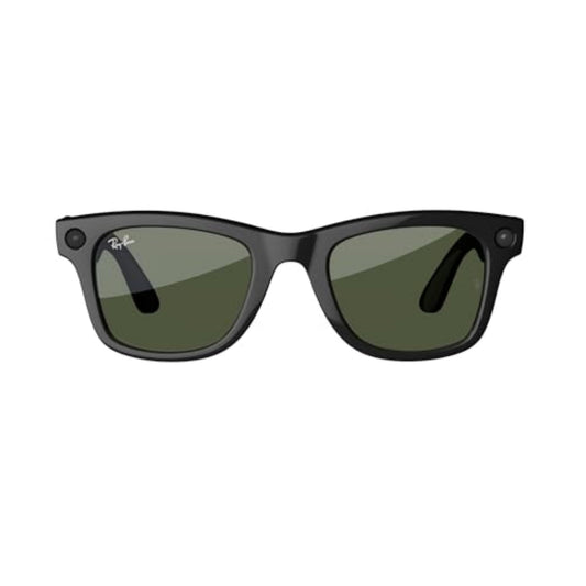 Gafas Inteligentes Ray-Ban | Meta Wayfarer – Negro Mate con Lentes Transitions Verde Grafito, Tamaño Grande