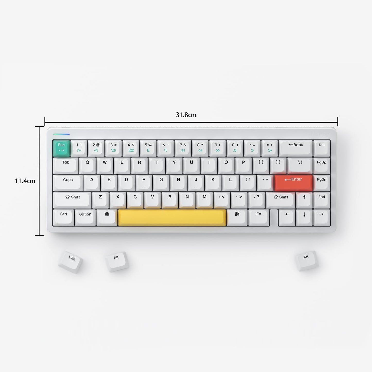 Teclado Mecánico Inalámbrico NuPhy Halo65 RGB Hot-swap 65% - Conectividad Bluetooth, 2.4G y Cable, Compatible con Mac y Windows