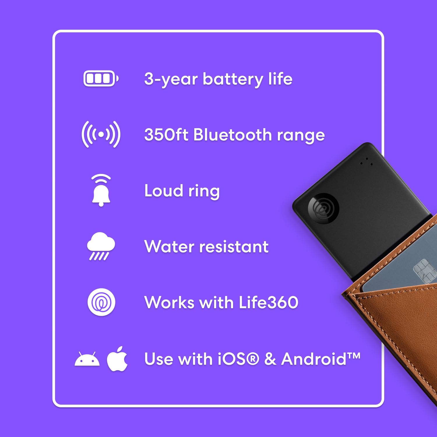 Tile Slim (2024) - Localizador Bluetooth ultradelgado para billeteras, pasaportes y más. Compatible con iOS y Android - YETEK