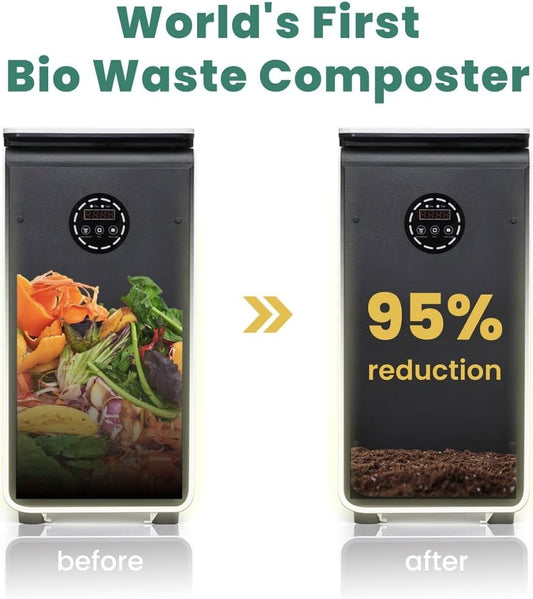 Compostador Eléctrico GEME 19L | Composta Orgánica Real en 6-8h | Sin Filtros, Sin Ruido, Sin Olor