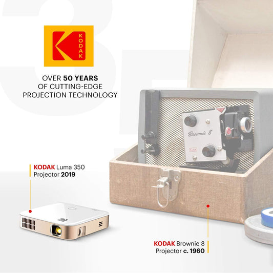 Proyector Inteligente Portátil KODAK Luma 350 | Potente Proyector de Video Ultra HD Recargable Android 6.0 - Incluye Estuche Suave - YETEK