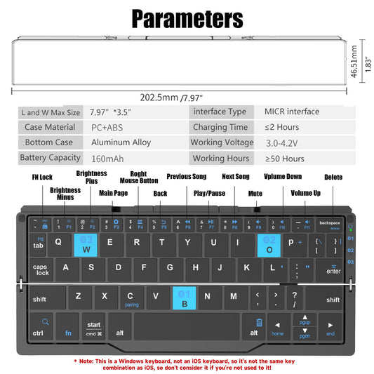 Teclado Bluetooth Plegable SIKAI CASE: Portátil, Soporte Magnético, Silencioso - YETEK