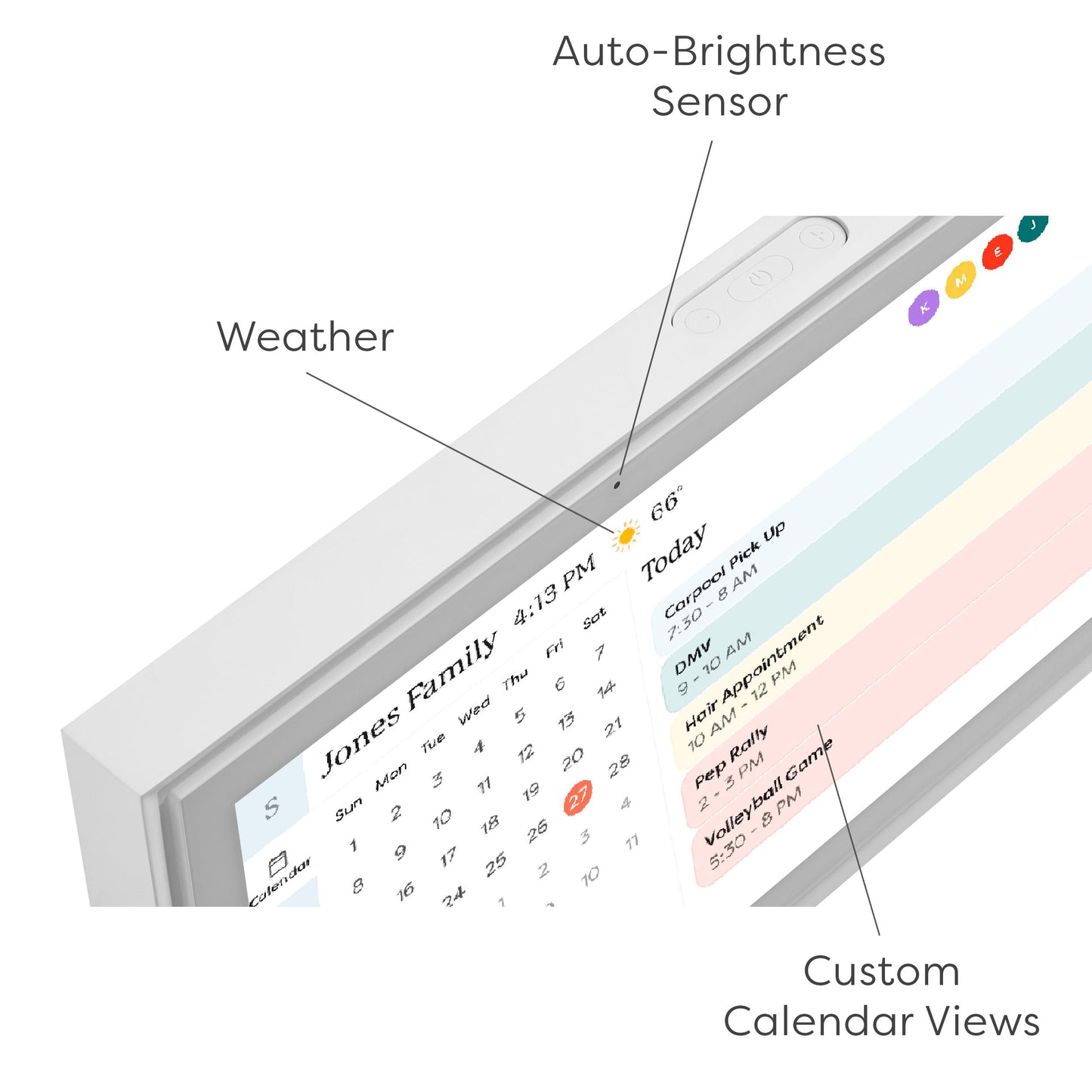 Calendario Digital Skylight 15” con Pantalla Táctil Interactiva - Organizador Familiar Inteligente y Planificador de Tareas