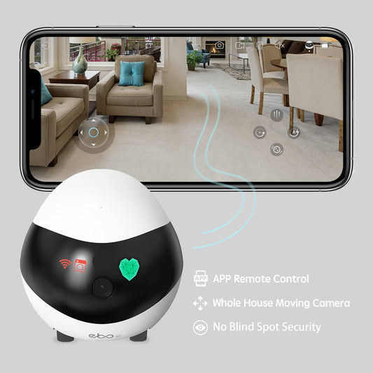 Enabot EBO SE: Cámara de Seguridad Móvil para Mascotas y Bebés, Visión Nocturna, 1080P, Intercomunicador Bidireccional