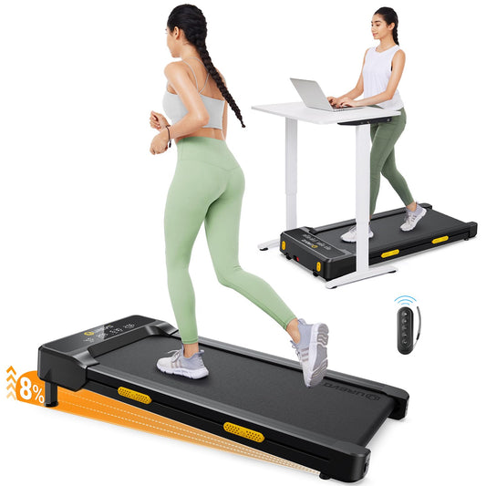 UREVO Under Desk Treadmill with Automatic Incline 8% | Dual Dampening and Remote Control