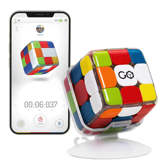 GoCube Edge Full Pack - El Cubo Electrónico Conectado por Bluetooth - Cubo de Velocidad Magnético 3x3 sin Pegatinas - Cubo Inteligente Interactivo con App Gratuita para Niños y Adultos - Juguete de Rompecabezas STEM - YETEK