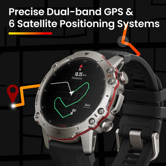 Amazfit Falcon: Reloj Inteligente Militar de Titanio con Mapas Offline, 14 Días de Batería y Seguimiento GPS Avanzado - YETEK