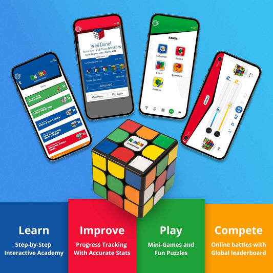 El Original Rubik's Connected - Cubo de Rubik Inteligente y Digital que Permite Competir con Amigos y Cuberos de Todo el Mundo. Rompecabezas STEM con App que se Adapta a Todas las Edades y Capacidades - YETEK