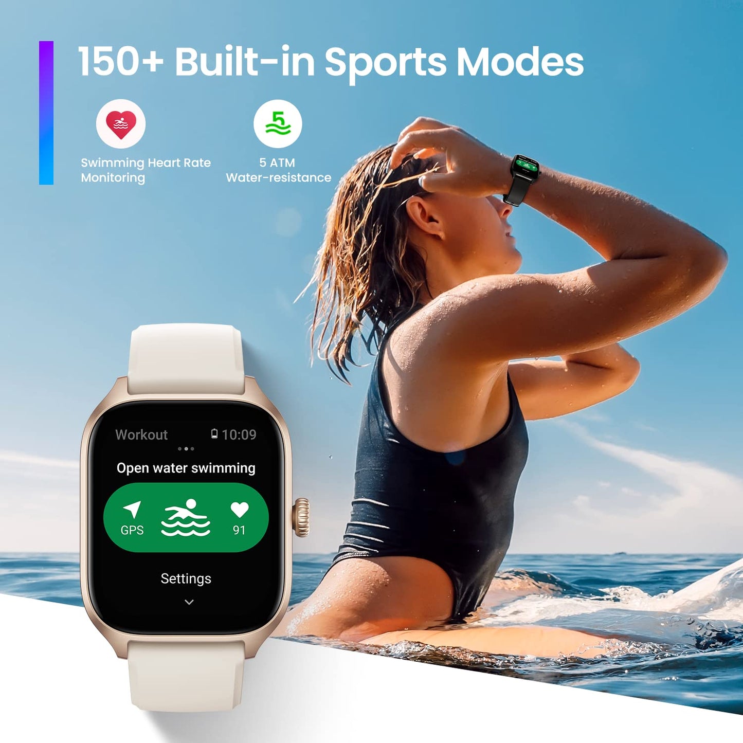 Amazfit GTS 4 Smart Watch | GPS, Alexa, Monitor de Salud, 150 Modos Deportivos - YETEK