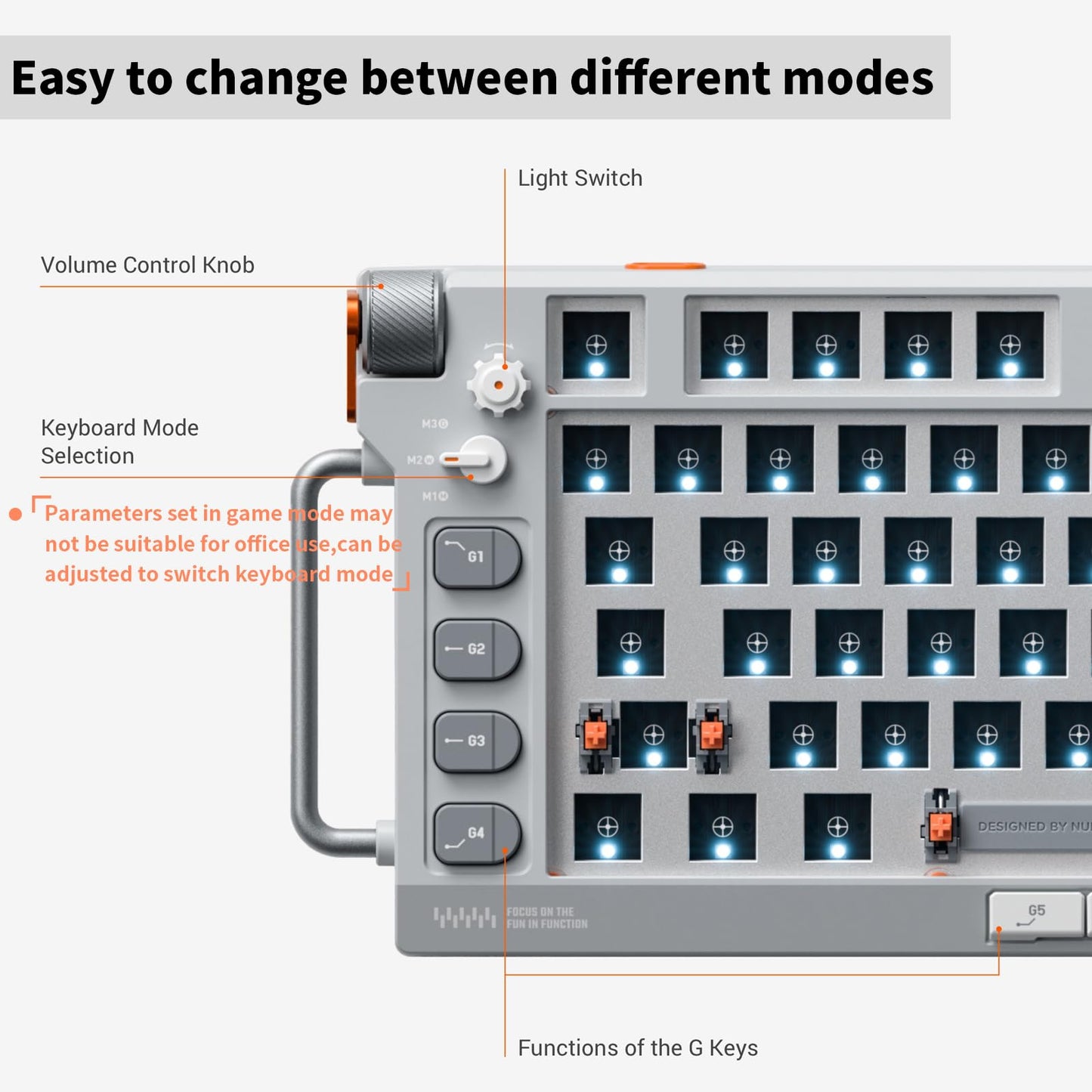 Teclado Mecánico NuPhy Field75 HE Gaming con Interruptores Magnéticos, Ajuste de Activación y RGB – Experiencia Gamer de Alto Rendimiento