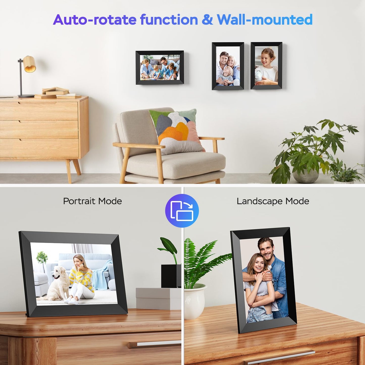 Marco de Fotos Digital Uhale WiFi 10.1” HD IPS - Pantalla táctil, Almacenamiento interno, Conexión vía APP, Regalo ideal para ocasiones especiales