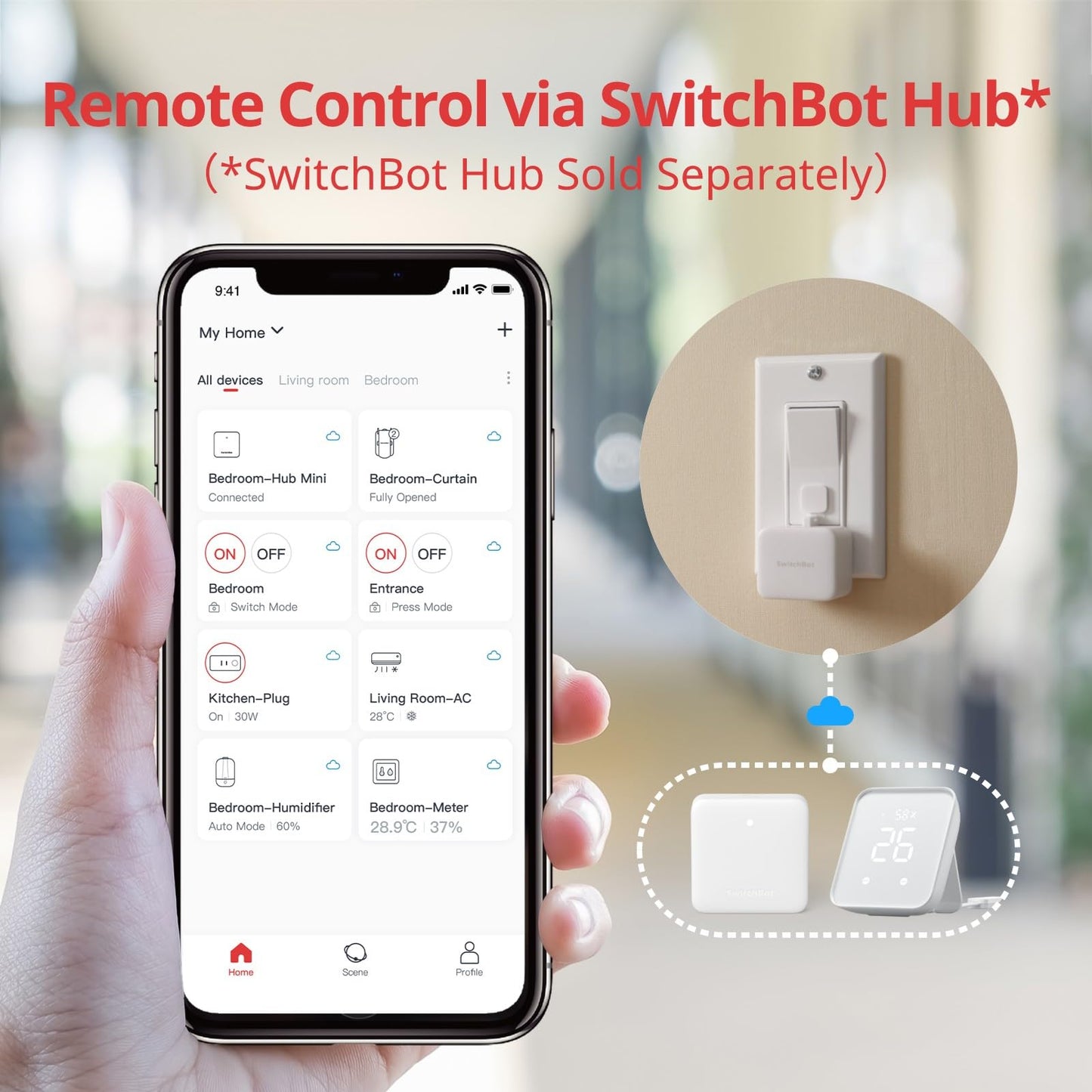 Botón Pulsador Inteligente Bluetooth - Control de Interruptores y Dispositivos, Compatible con Alexa y Google Assistant - YETEK