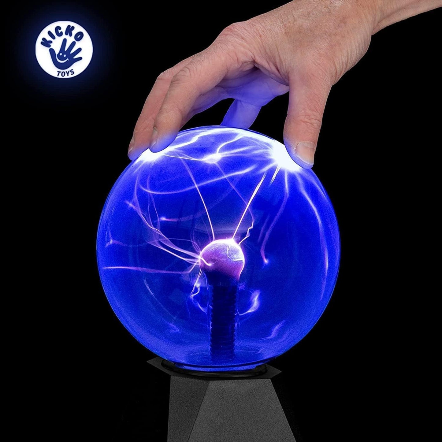 Kicko Bola de Plasma Azul 7" - Lámpara Interactiva Sensible al Tacto - YETEK