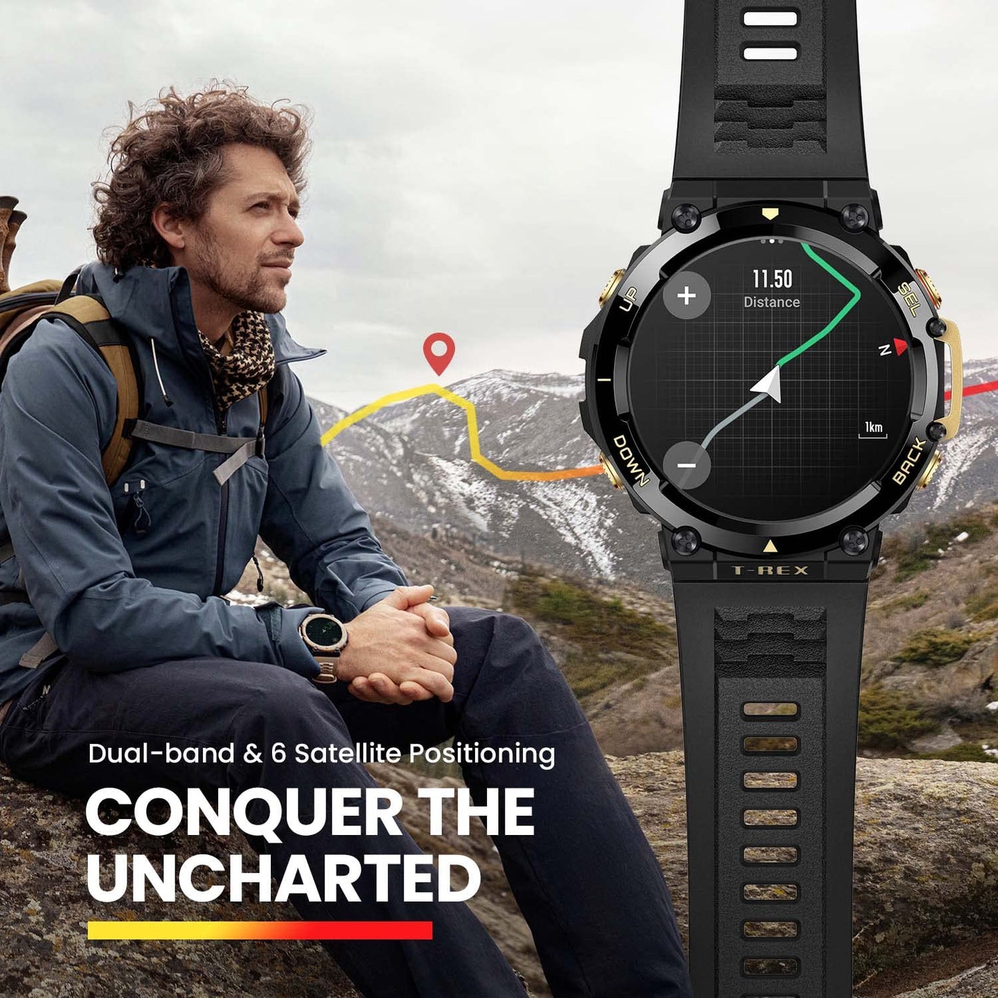 Amazfit T-Rex 2: Smartwatch Militar GPS 24 Días Batería, Monitoreo Salud/Fitness - YETEK