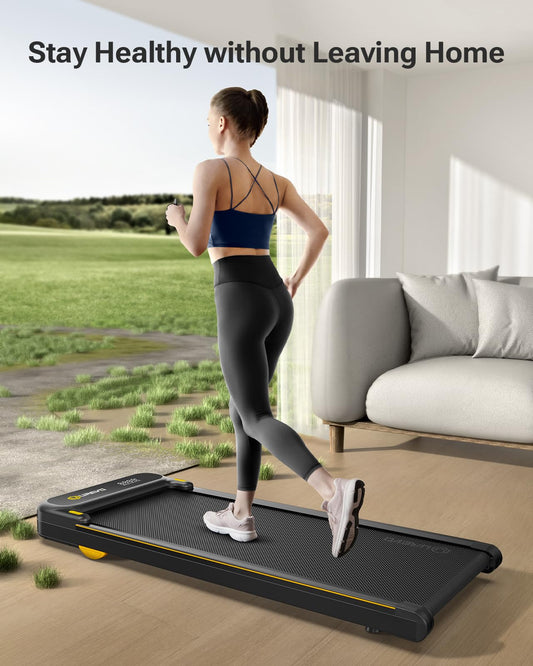 UREVO Walking Pad for Office and Home, Portable Under Desk Treadmill with Double Cushioning and Remote Control