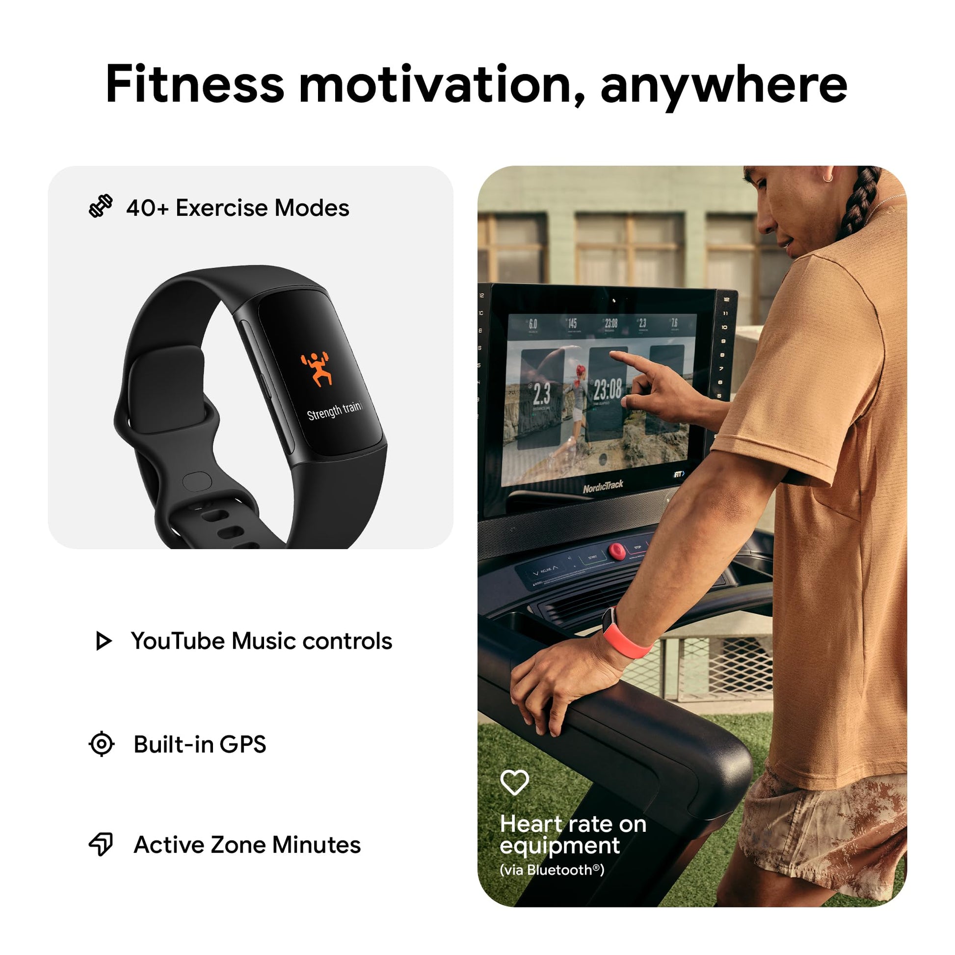 Fitbit Charge 6: Rastreador de Actividad Física con Apps de Google, GPS y Monitor de Salud - YETEK