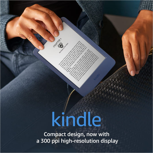 International Version - Kindle – The lightest and most compact Kindle, now with a 6” 300 ppi high-resolution display, and 2x the storage – Denim